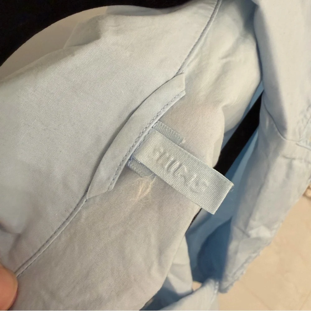 Light Blue Women's Button-Front Sleep Shirt